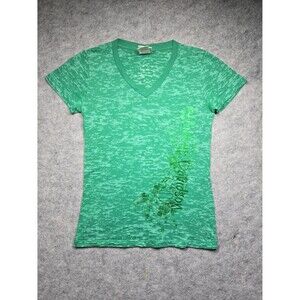 Harley Davidson Women's Burn Out T-Shirt Kelly Green Foil Lettering Size Medium